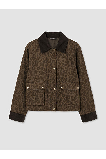 LC Waikiki Vizyon New Season Velvet Collar Leopard Printed Pack Oversized Wom...