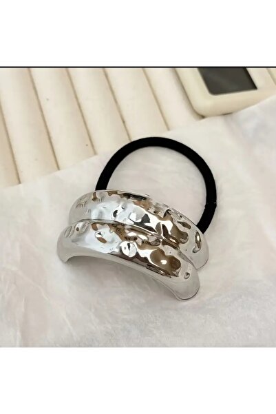 NİLZ Silver Color Metal Detailed Rubber Buckle