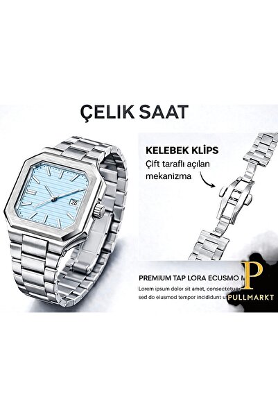 pullmarkt Calendar Watch - Men's Steel Wristwatch