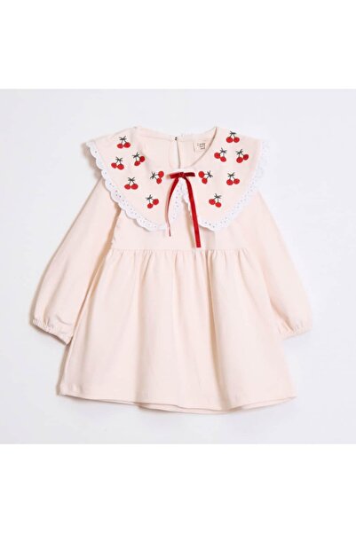 OZZY KİDS Rochie pentru fete cu guler și broderie cireșe