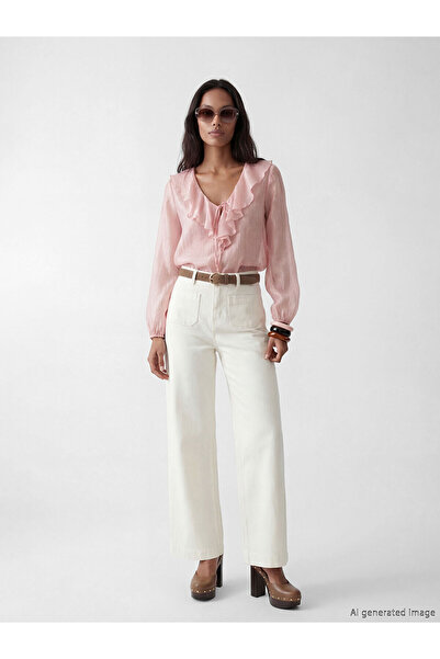 LC Waikiki YK PLUS Γυναικείο τζιν παντελόνι με φαρδιά μπατζάκια