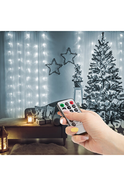 FAMİLY Perdea luminoasă cu 100 microLED-uri alb-reci - 3 x 1 m - 230V - cu te...