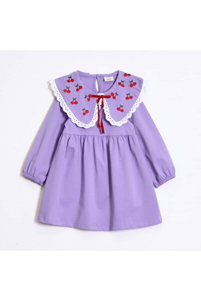 OZZY KİDS Rochie pentru fete cu guler și broderie cireșe