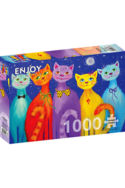 Enjoy Puzzle Пъзел 1000 части Насладете се на усмихнати котки