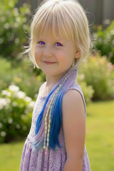 CAŞ DEKORASYON Elastic de păr în culorile violet și albastru