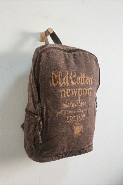 Old Cotton Laptop Bölmeli Kanvas Sırt Çantası - Leone