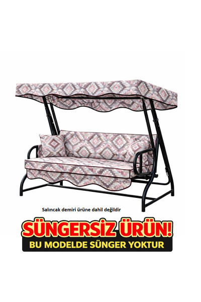batu tekstil 3 Kişilik Salıncak Minderi Takımı SÜNGERSİZ- Salıncak Oturma Kıl...