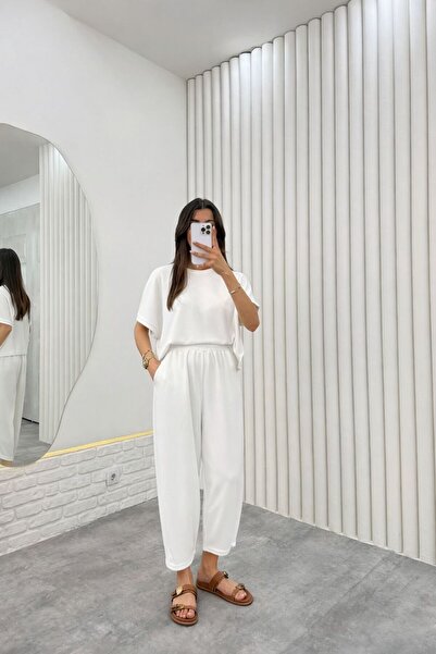 evora studio Modal Kumaş Rahat Kesim Şalvar Model İkili Takım – Günlük Şık ve...