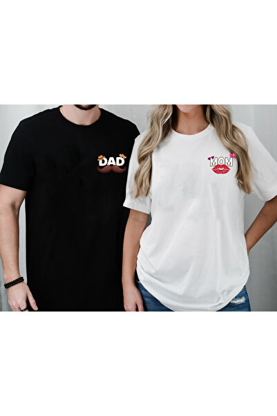 SUNFREE Mom Dad Special Mom Dad Printed 2-Piece Combination Oversized Crew Ne...