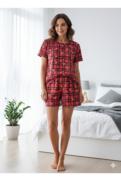 Silona Homewear Plaid Li Patterned Shorts Pajama Set