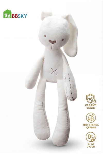 BBSKY Kirli Beyaz Peluş Tavşan: Yumuşak Uyku Arkadaşı, 0+ Ay, BPA İçermez, Se...