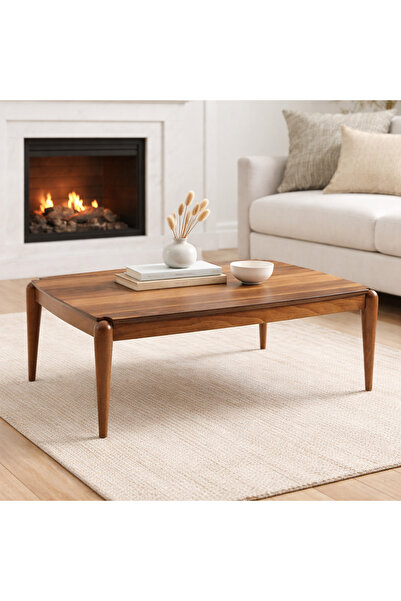 FAMİ HOME |Peru Orta Sehpa Ahşap Ayaklı Modern Salon Sehpası