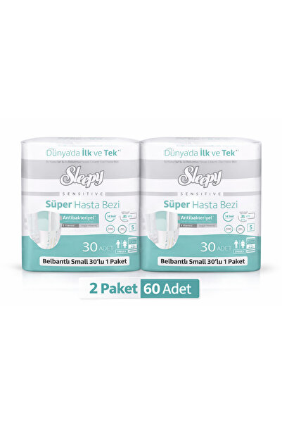 Sleepy Sensitive Belbantlı Hasta Bezi S Beden 60 Adet (2 Paket x 30 Adet)