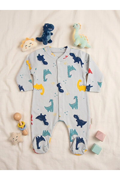 Yumak Bebek Ürünleri Tiny Dino Organic Cotton Baby Romper – Dinosaur Printed ...