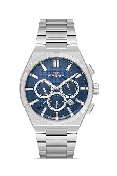 FERRO Silver Steel Cord Men's Wristwatch Fm11783A-A3 All Functions Active 3 A...