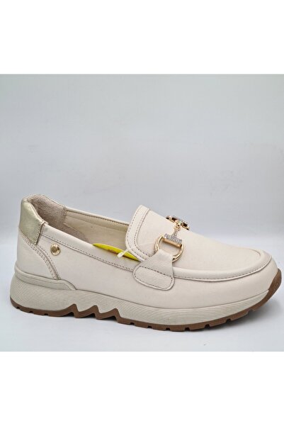 Mammamia D26YA-3975 Krema Renk Hakiki Deri Anatomik Taban Kadın Günlük Casual...