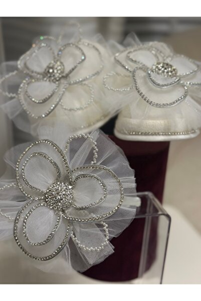 By Serpil Şener Lüks Taşlı ve incili Lohusa Terlik taç Seti- Gelin Çeyiz terl...