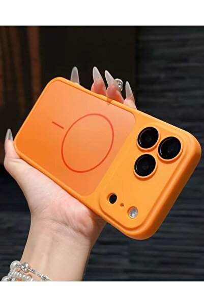 KILIF HOUSE Ag Glass Magsafe Supported Case with Silicone Frame and Lens Prot...