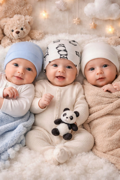 bediş baby clothes Triple Baby Hat Set for Newborns