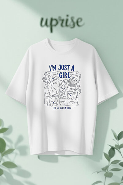 Vordevia Είμαι απλά μια κοπέλα με τύπωμα Βαμβάκι lu oversized Μπλουζάκι