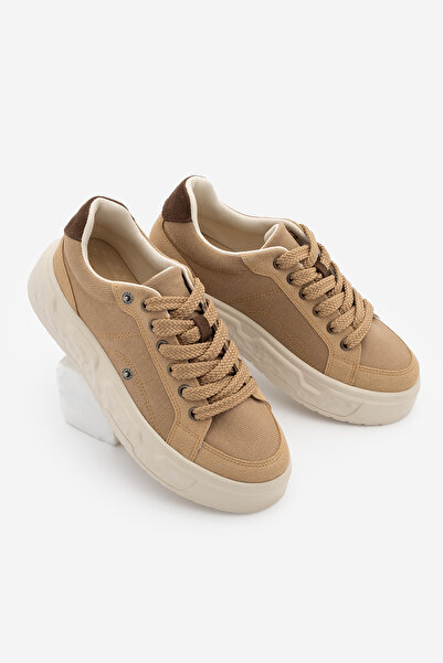 Marjin Women's Sneakers High Thick Sole Patterned Lace-Up Sports Shoes Noska ...