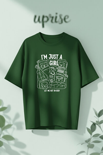 Vordevia I'M Just a Girl Printed Cotton Lu Oversized T-Shirt