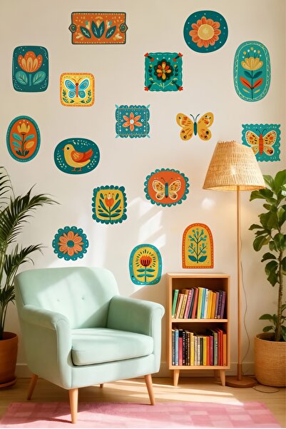 Grafikup مجموعة ملصقات جدارية ذات مظهر إطاري بتأثير ريفي - مجموعة ملصقات لتزي...