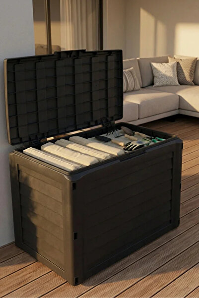 polivahome 140 Lt Sandık Bahçe Balkon Kiler Depolama Kiler Su Geçirmez, Dayan...