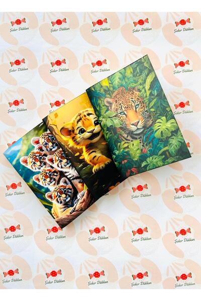 ÖZ KIRTASİYE Aslan-Leopar Desenli 3'lü Not Defteri