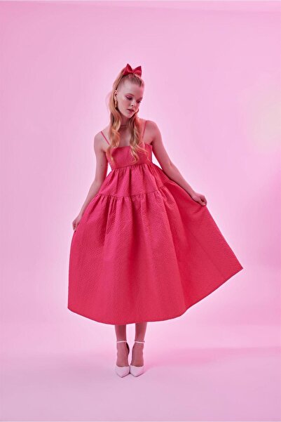 FLAINER Camellia Midi Elbise