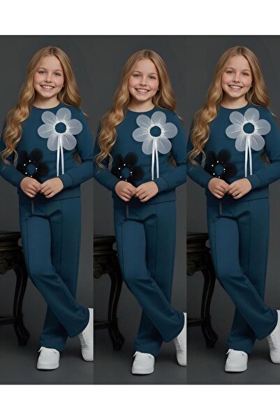 Lucky kidswear Komplet za devojčice sa gornjim i donjim delom od tula sa deta...