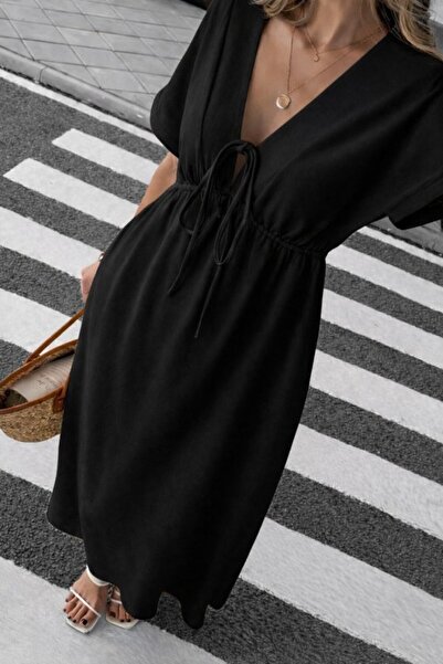 FRESCO SCARFS Γυναικείο υφασμάτινο φόρεμα Aerobin με λεπτομέρεια Με σούρες κλ...