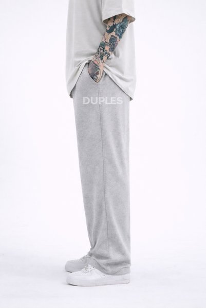 Duples Baggy Unisex 2-Thread Combed Cotton Gray Straight Leg m Transitional Sweatpants