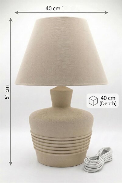 Printavora Kalahari Kumaş Başlıklı Abajur 51 cm