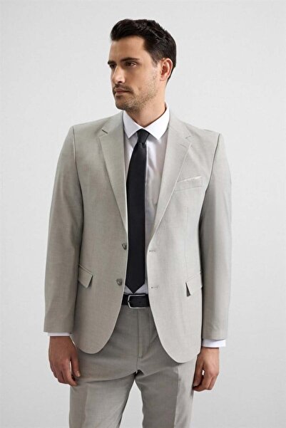 SÜVARİ Γκρι στενό κοστούμι με μυτερό γιακά 6 Drop