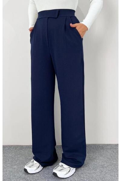 FLEX FASHION Women's Trend Stretch Fabric Velcro Closure Dark Blue Popular Pa...