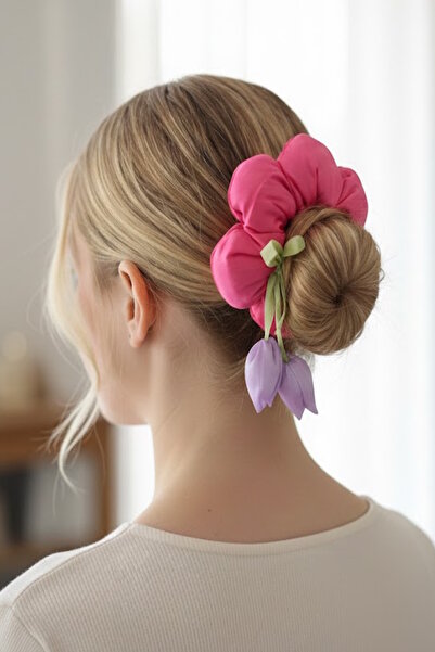 CAŞ DEKORASYON Ružičasta cvetna viseća kopča za bagel