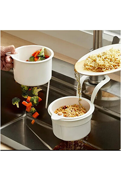 RED KİTCHEN Altı açılabilen çöp süzgeci yemek atık süzgeci lavabo süzgeci mutfak evye süzgeci asılabilir süzgec