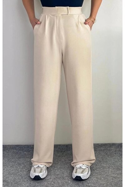 FLEX FASHION Women's Trend Stretch Fabric Velcro Closure Beige Color Popular ...