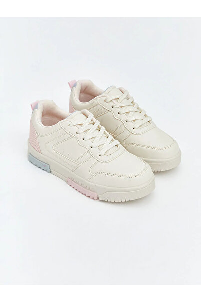 LC Waikiki Lcw Steps Ecru Lace-Up Thick Sole Girls' Sports Shoes