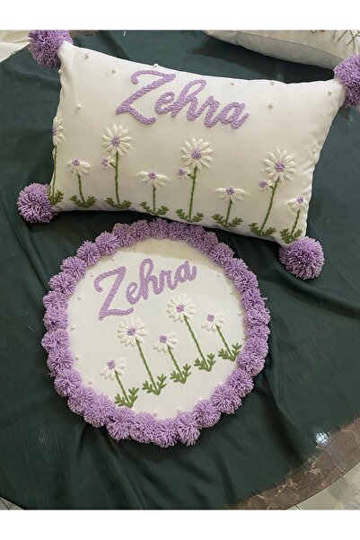 Glow İsimli Bebek Kapı Süsü-Takı Yastığı Takımı(İÇ DOLGUSUZ)Punch Nakışlı,Hed...