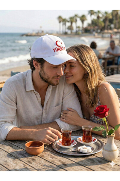 PIECE SIGNATURE bumbac 100% Șapcă albă Turcia – Șapcă brodată cu semilună și ...