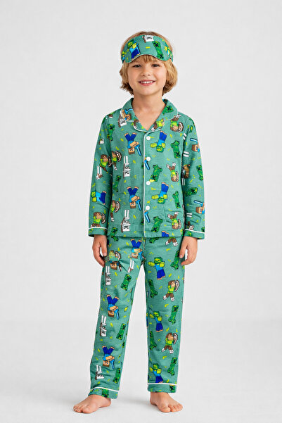 Beka Kids Sa deznom Dug rukav Na dugmad sprijeda Košulja kragna Pidžama za de...