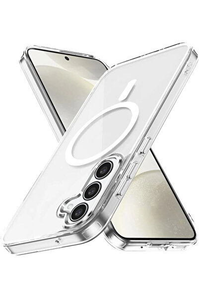 Jopus Samsung S25 FE Uyumlu SARARMAZ Şeffaf Magsafe Kılıf Kristal Sert Mika S...
