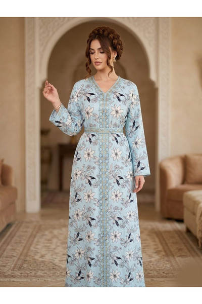 ISHRAQAT AL-AMAL Elegant long dress with a waist tie