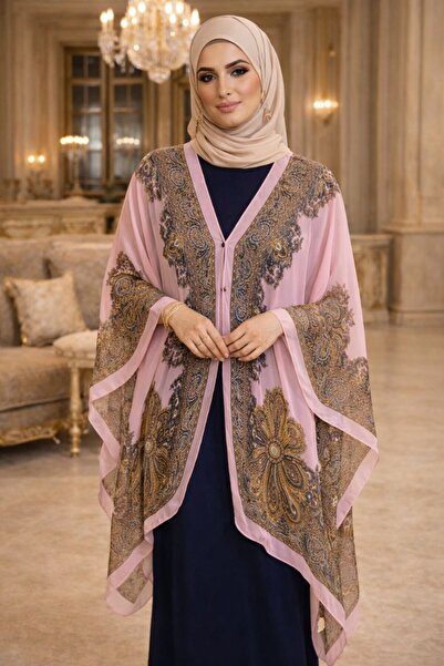 Verona Luxurious women's shawl with an oriental pattern and a short inner lining