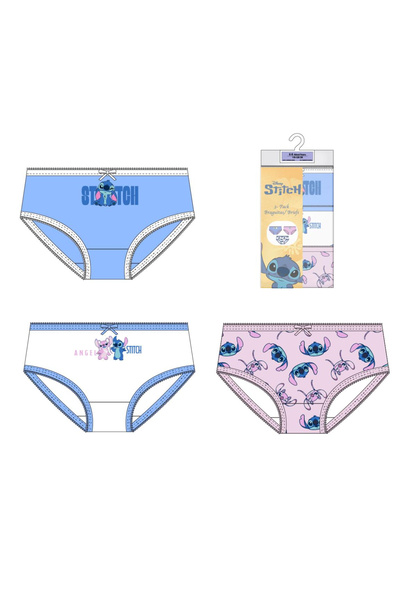 Lilo & Stitch Σετ 3 ζευγαριών Βαμβάκι εσώρουχα 92-98 cm 2-3 ετών Μπλε