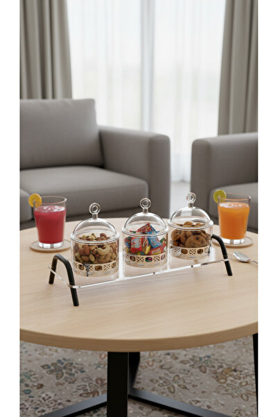 Generic A set of dessert and nut dishes with lids - an elegant touch for comp...