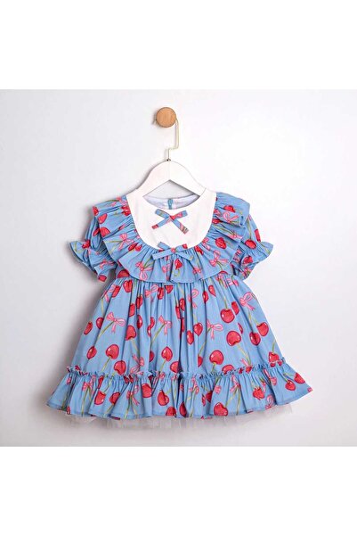 ministok Sweet Cherry Short Sleeve Girls' Dress