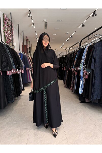 dar laha abaya D879 Abaya - Half Flare with Internet Fabric